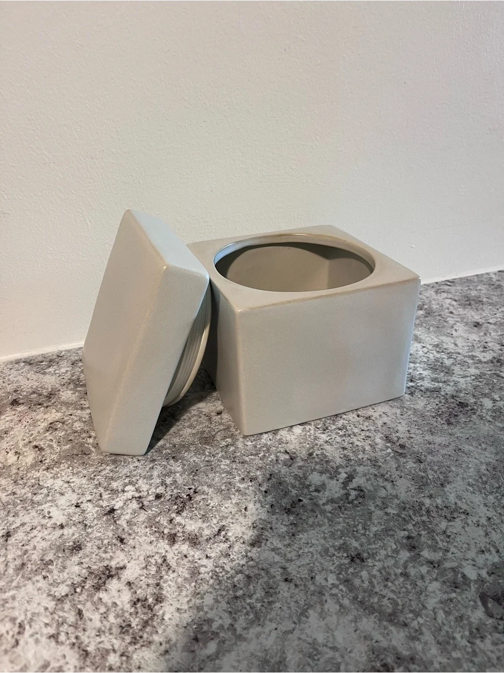 Threshold Studio McGee Ceramic Stoneware Cube Square Storage Canister